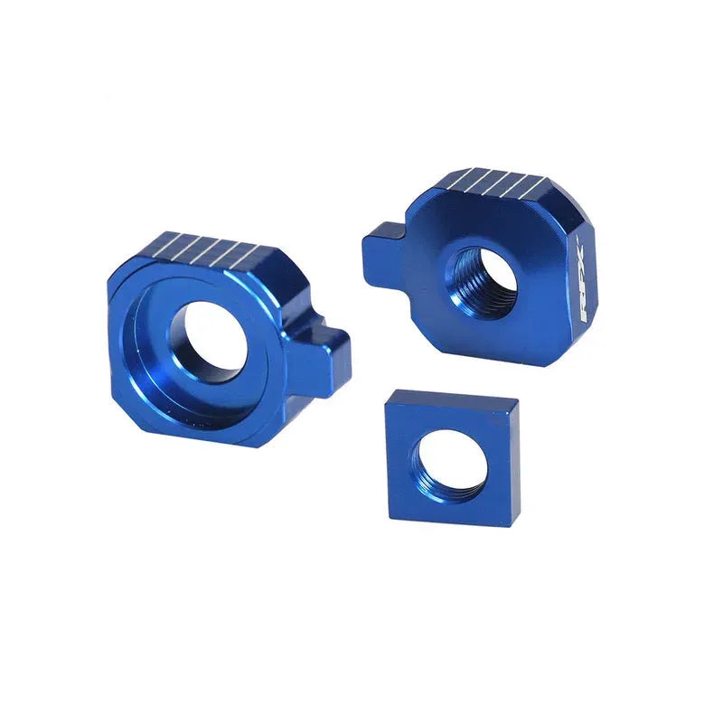 RFX Pro Rear Axle Adjuster Blocks (Blue) - Husqvarna TC65