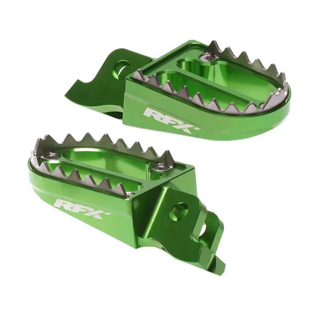 RFX PRO SHARK TEETH FOOTRESTS, GRN | Femon Parts