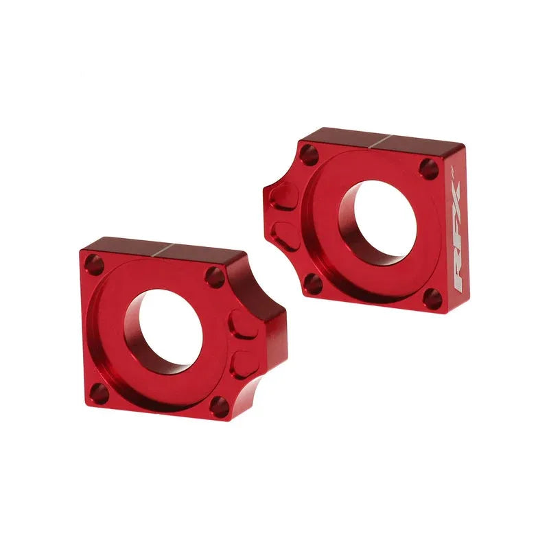 RFX Pro Rear Axle Adjuster Blocks (Red) - Honda CRF150 | Femon Parts
