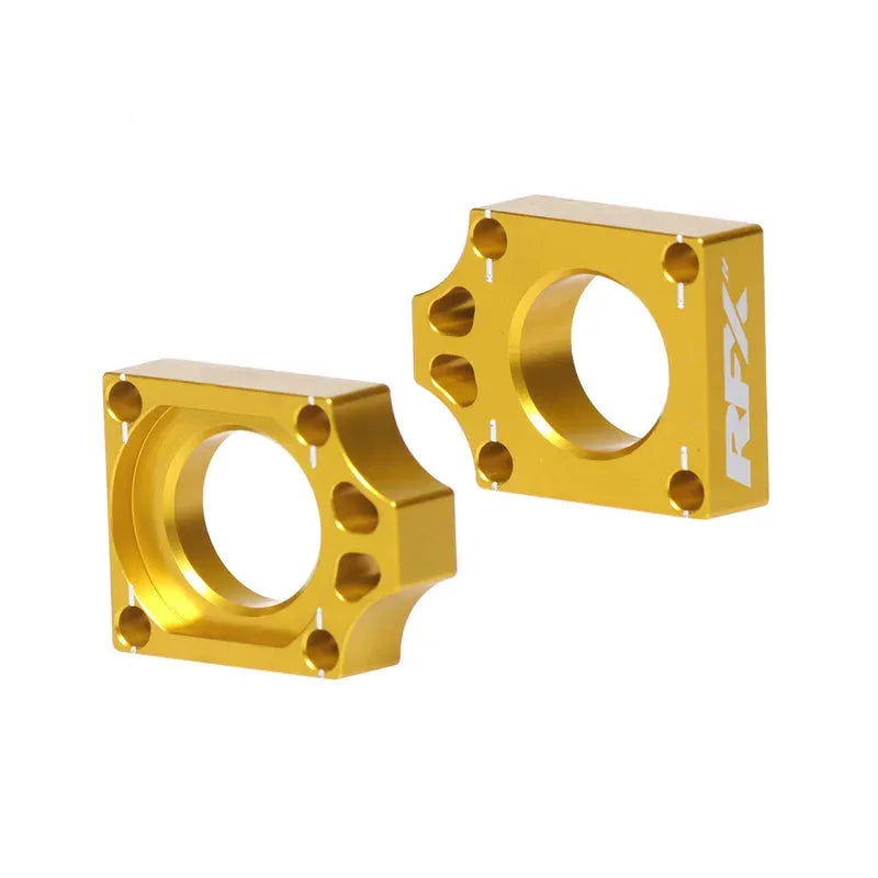 RFX PRO REAR AXLE ADJUSTER BLOCKS, YEL | Femon Parts