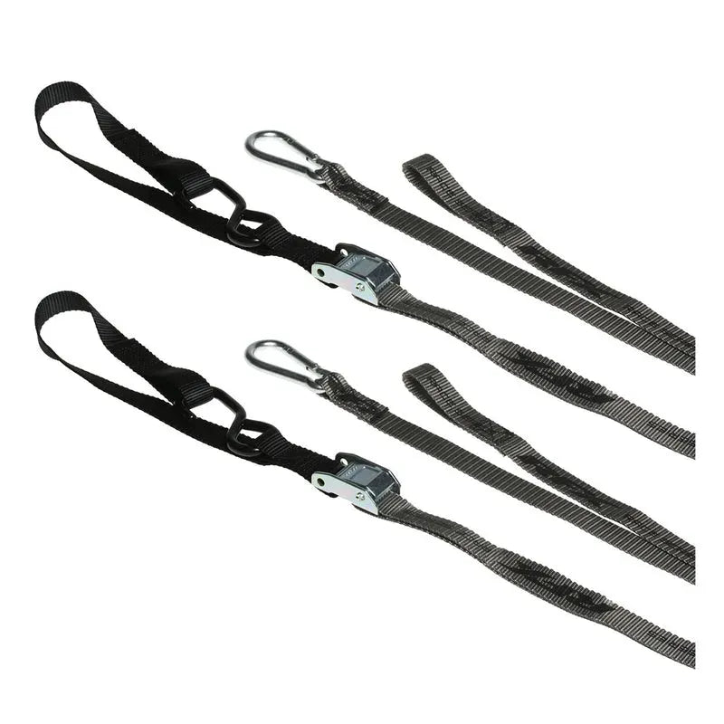 RFX Race Series 1.0 Tie Downs (Grey/Black) with extra loop & carabiner clip | Femon Parts