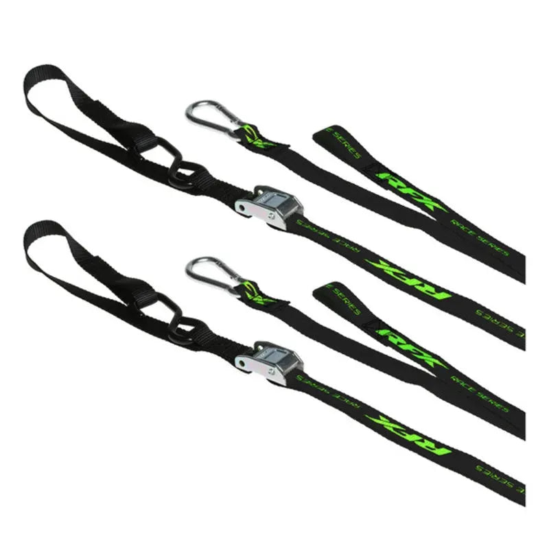 RFX Race Series 1.0 Tie Downs (Black/Hi-Viz LE) with extra loop and carabiner clip | Femon Parts