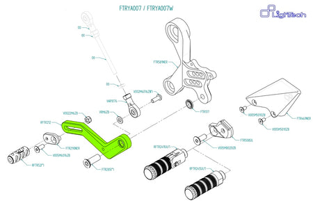 LighTech Gear Lever Assembly for Rear Sets FTRYA007 / FTRYA007W