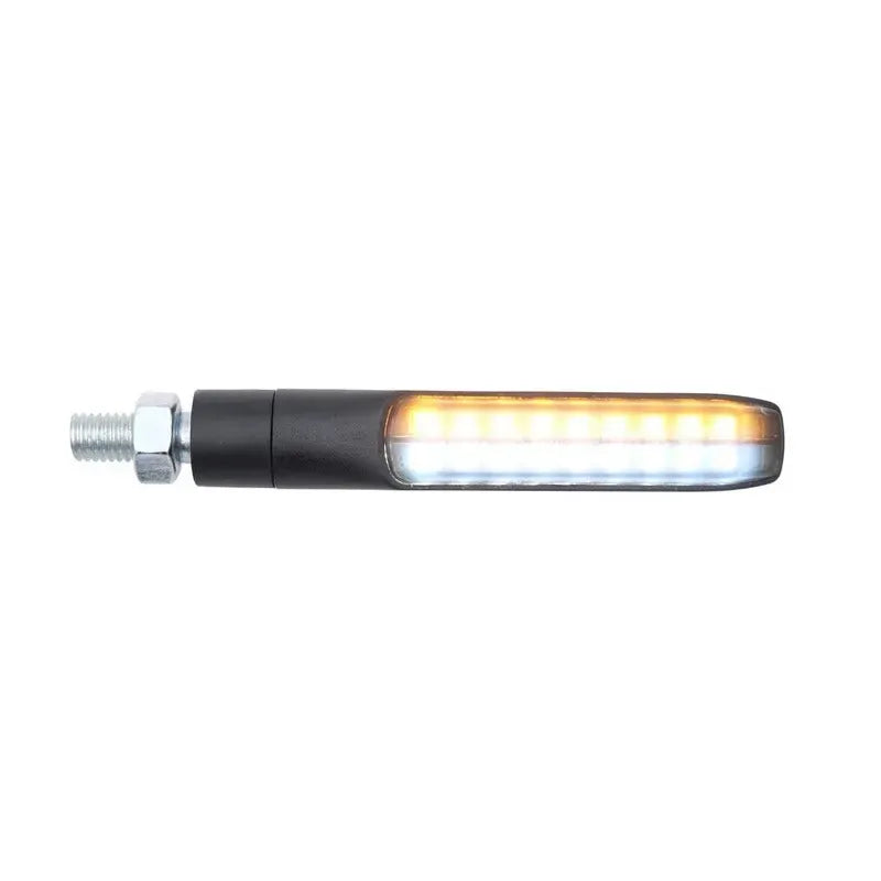 LighTech Universal LED 2in1 Indicator DRL Combination Body Black / Lens Clear (Pair), Front