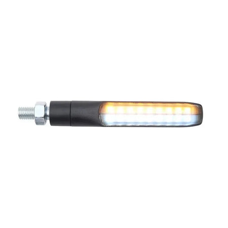LighTech Universal LED 2in1 Indicator DRL Combination Body Black / Lens Clear (Pair), Front