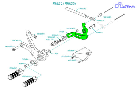 LIGHTECH Gear Lever Assembly for Rear Sets FTRDU012 / FTRDU012W