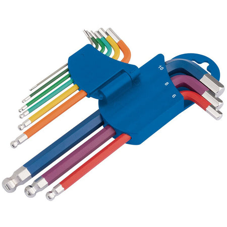 DRAPR COLOURED HEX BALL END KEY SET 9PCS