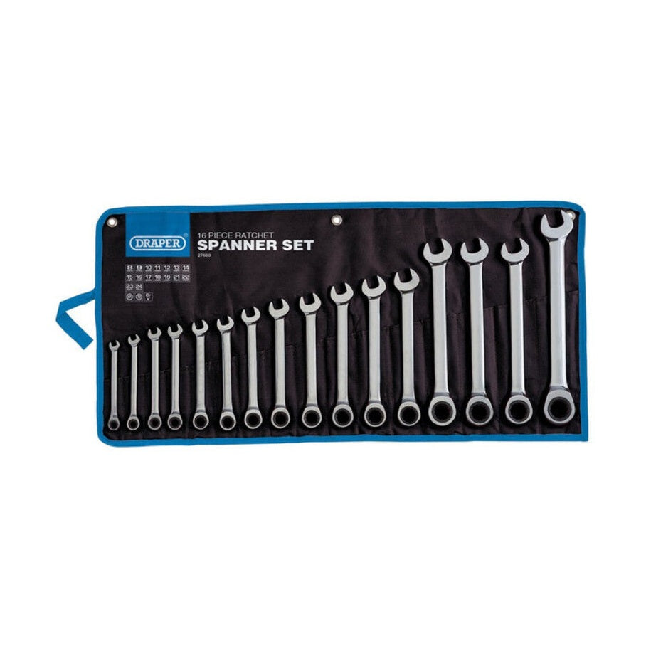 DRAPR HI-TORQ RATCHET SPANNER SET 16 PCS