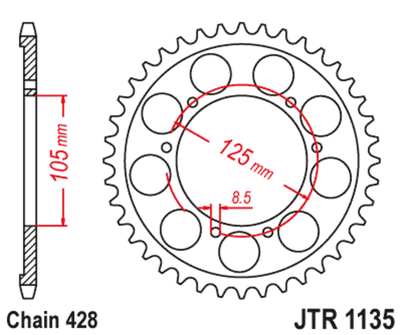 JT Rear Sprocket JTR1135