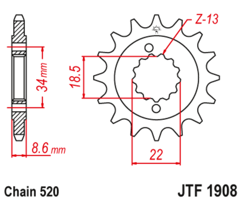 JT Front Sprocket JTF1908