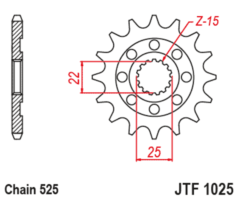 JT Front Sprocket JTF1025