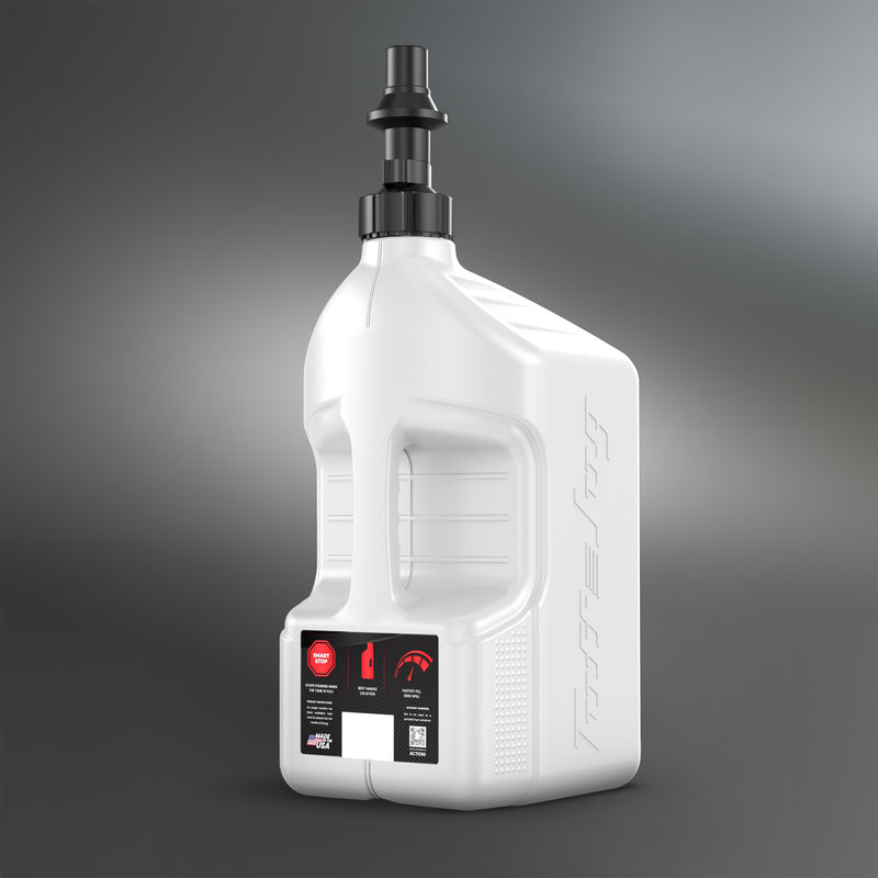 TUFFJ GAS CAN 20L RIPPER CAP G3, WHT/BLK