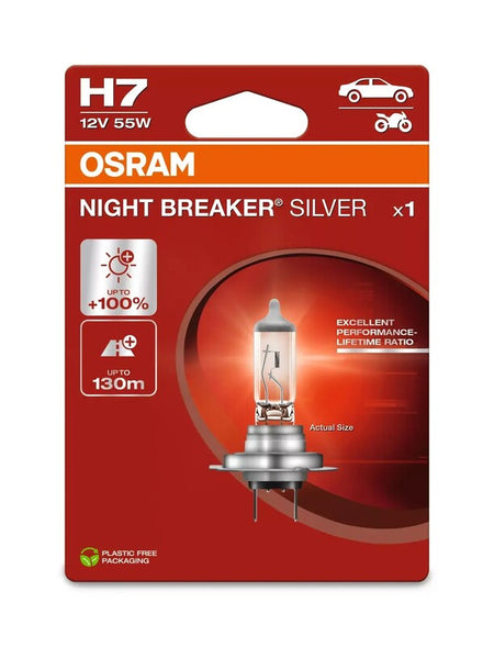 OSRAM H7 Night Breaker Silver Laser Light Lamp 12V 60/55W PX26d