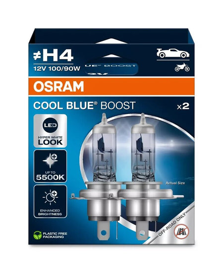 OSRAM Cool Blue Boost Lamp H4 12V/100/90W - 2 stuks