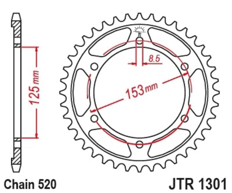 JT Rear Sprocket JTR1301