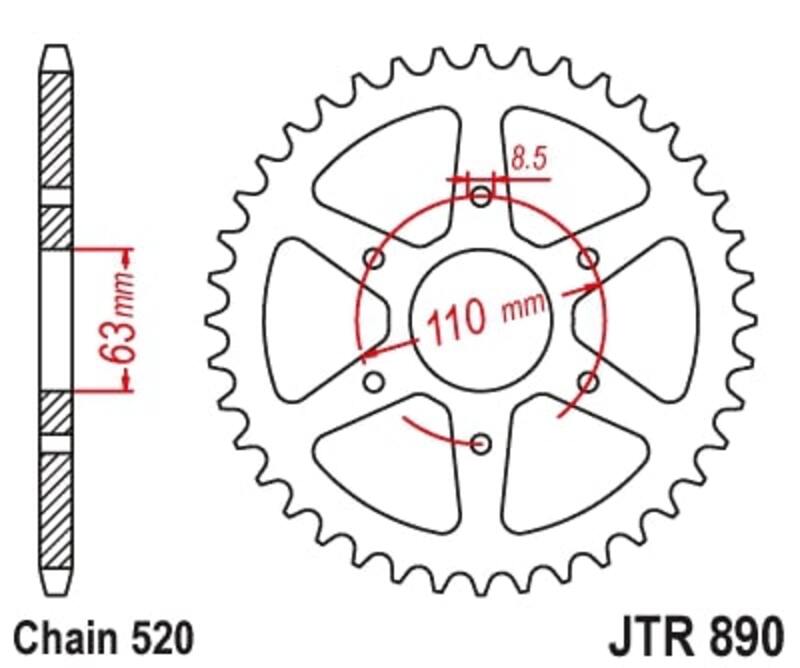 JT Rear Sprocket JTR890