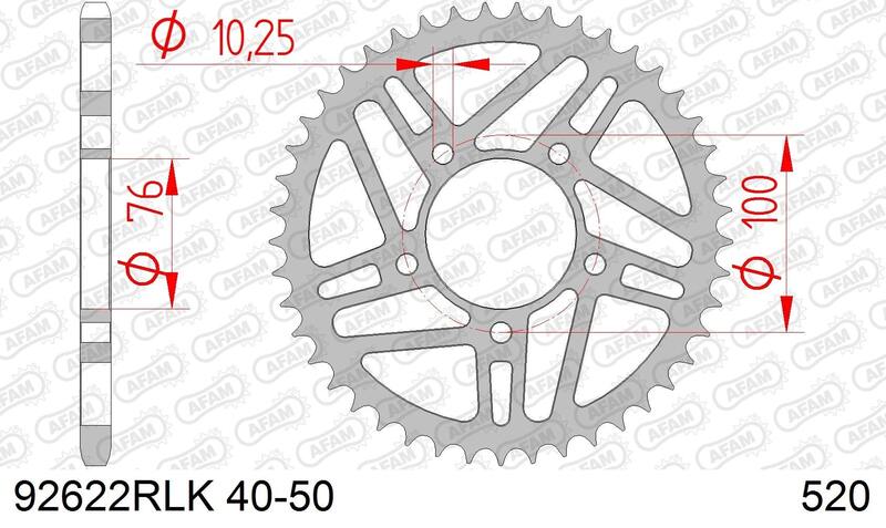 AFAM RR SPROC 520 STEEL 92622RLK