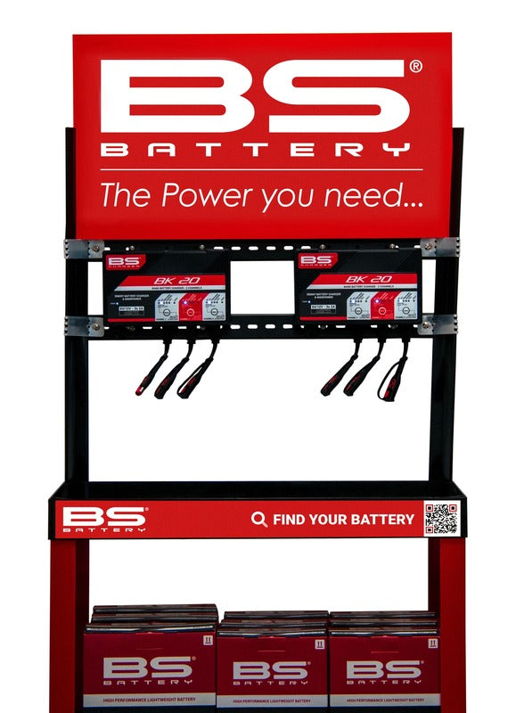 BS BATTERY Display-Kit mit einem BK20 Ladegerät