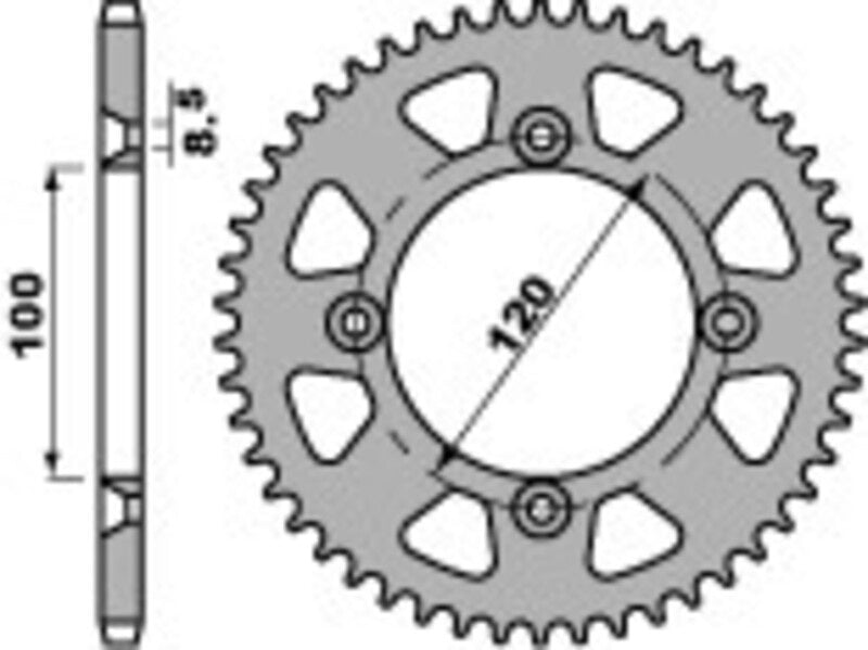 EK kettingkit 428 SHDR 14/47 – 118 schakels, PBR aluminium achtertandwiel – art. 3065472