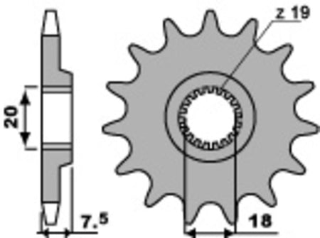 EK kettingkit 520 M3 13/52 – 116 schakels, PBR stalen achtertandwiel – art. 3065580