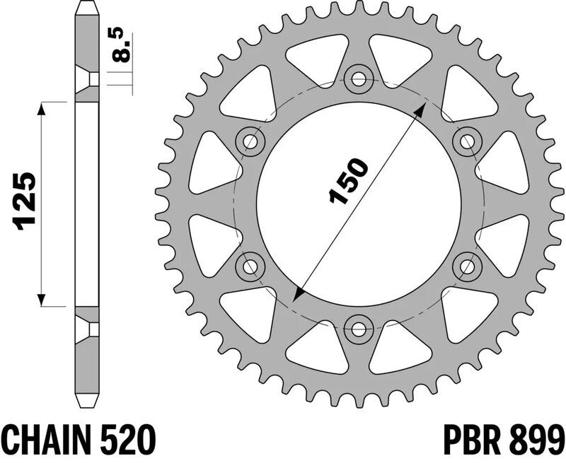 EK kettingkit 520 M3 14/50 – 116 schakels, PBR aluminium achtertandwiel – art. 3065617