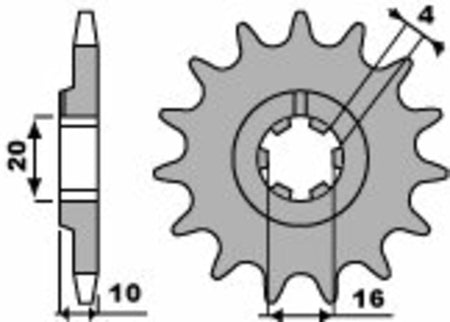 EK kettingkit 520 SRX2 13/49 – 114 schakels, PBR aluminium achtertandwiel – art. 3065666