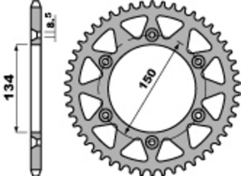 EK kettingkit 520 SRX2 13/47 – 110 schakels, PBR stalen achtertandwiel – art. 3065678