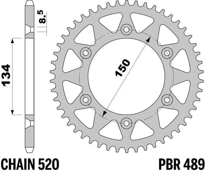EK kettingkit 520 SRX2 14/42 – 106 schakels, PBR stalen achtertandwiel – art. 3065680