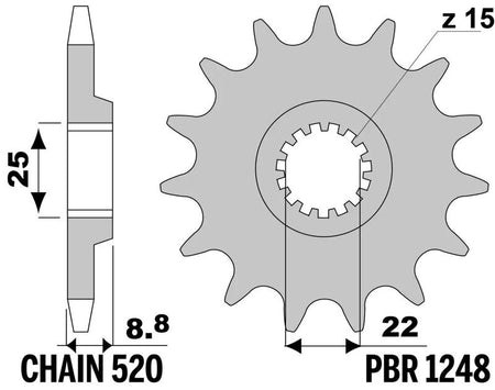 EK kettingkit 520 SRX2 13/50 – 114 schakels, PBR aluminium achtertandwiel – art. 3065708