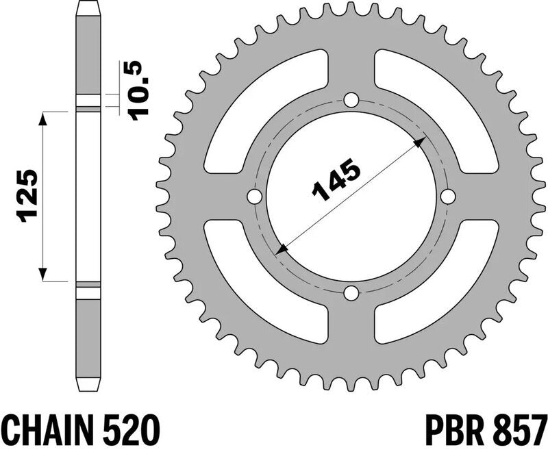 EK kettingkit 520 SRX2 13/40 – 98 schakels, PBR stalen achtertandwiel – art. 3065730