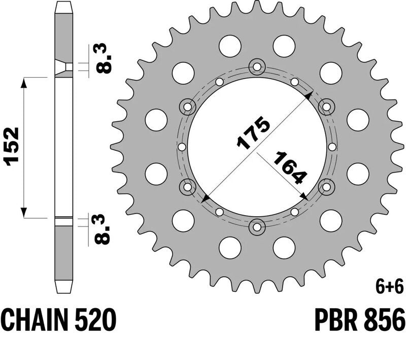 EK kettingkit 520 SRX2 14/41 – 104 schakels, PBR stalen achtertandwiel – art. 3065731