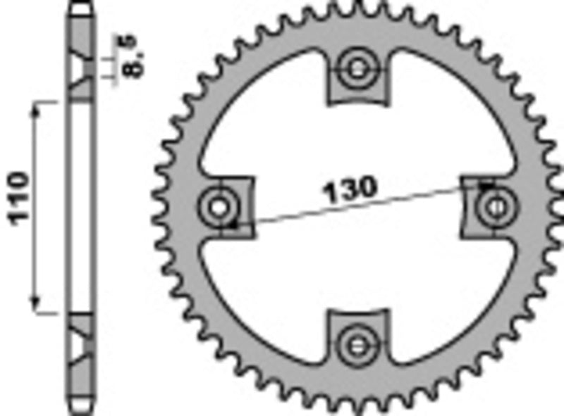 EK kettingkit 420 SH 15/56 – 126 schakels, PBR stalen achtertandwiel