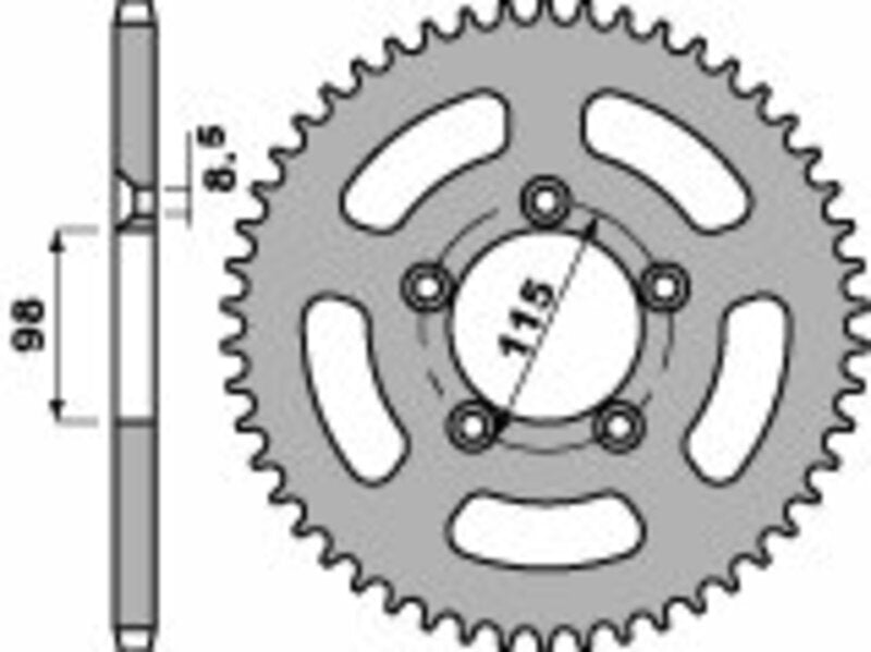 EK kettingkit 420 SH 14/48 – 112 schakels, PBR stalen achtertandwiel – art. 3065773