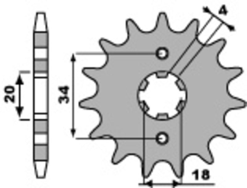 EK kettingkit 428 ZVX 14/43 – 126 schakels, PBR stalen achtertandwiel – art. 3066117