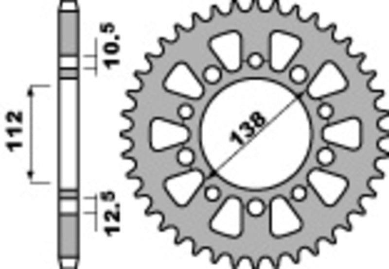 EK kettingkit 520 ZVX3 16/43 – 114 schakels, PBR aluminium achtertandwiel – art. 3066232