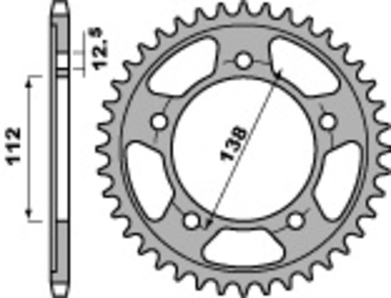 EK kettingkit 525 SRX2 15/43 – 108 schakels, PBR stalen achtertandwiel – art. 3066285