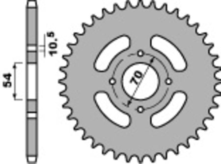 EK kettingkit 428 ZVX 15/42 – 124 schakels, PBR stalen achtertandwiel – art. 3066410