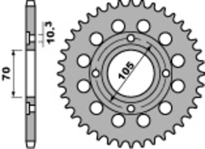 EK kettingkit 530 SRX2 17/38 – 96 schakels, PBR stalen achtertandwiel – art. 3066434
