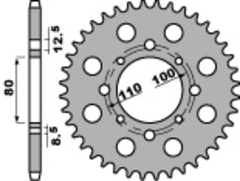 EK kettingkit 630 SRO 15/41 – 88 schakels, PBR stalen achtertandwiel