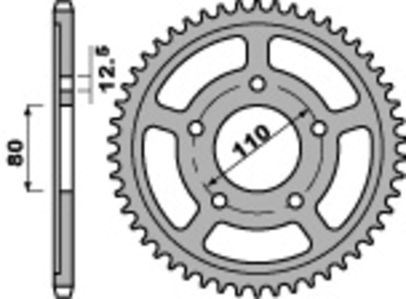 EK kettingkit 630 SRO 15/35 – 86 schakels, PBR stalen achtertandwiel