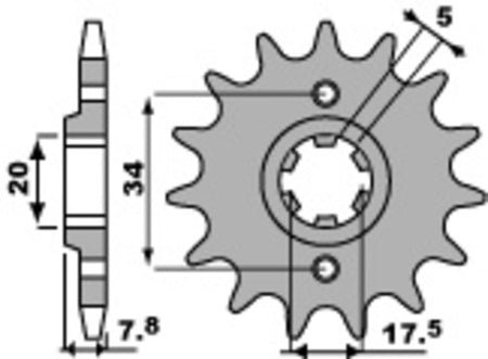 EK kettingkit 520 SRX2 14/41 – 112 schakels, PBR stalen achtertandwiel – art. 3066792