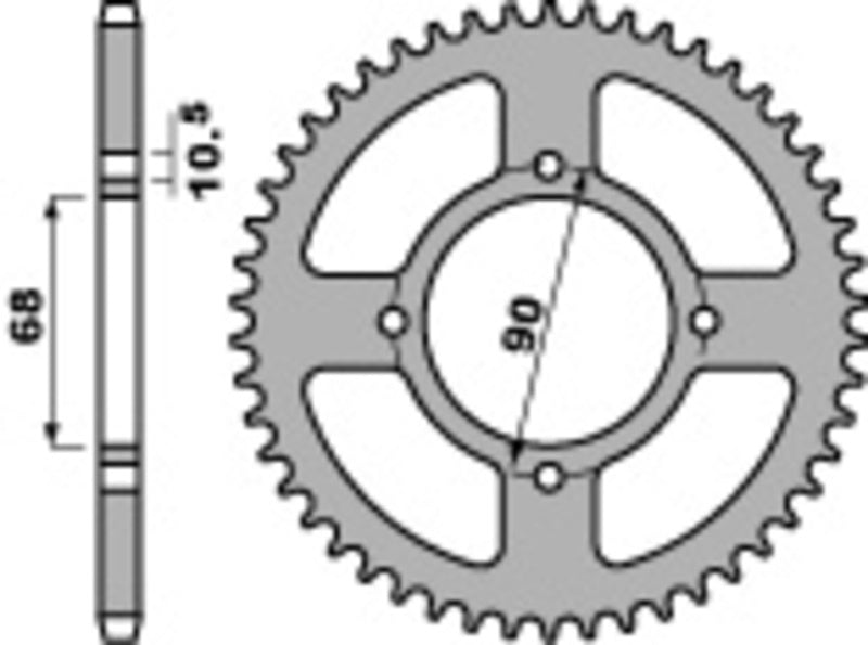 EK kettingkit 520 SRX2 13/42 – 104 schakels, PBR stalen achtertandwiel
