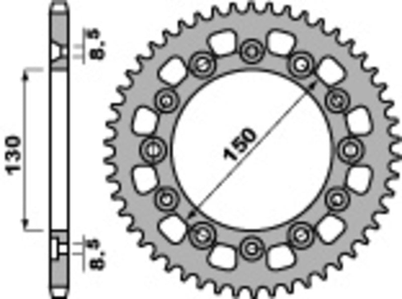 EK kettingkit 520 SRX2 15/41 – 104 schakels, PBR stalen achtertandwiel – art. 3066807