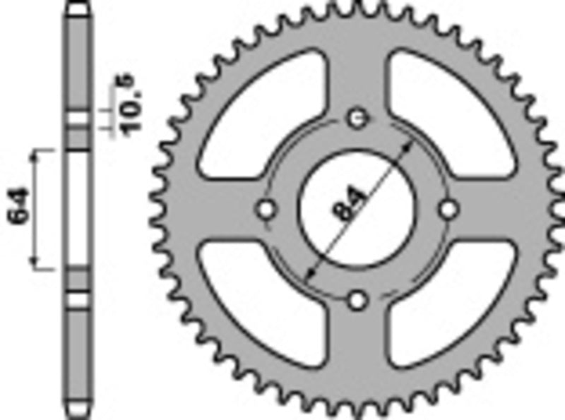 EK kettingkit 428 DEH 15/51 – 134 schakels, PBR stalen achtertandwiel