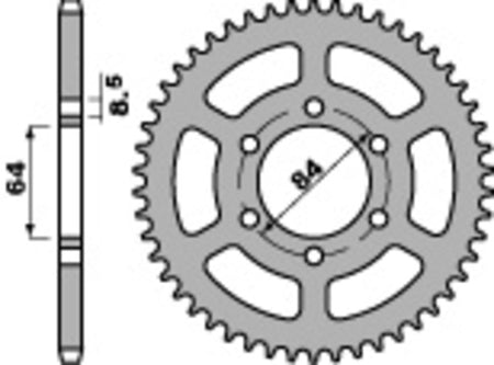EK kettingkit 428 DEH 16/53 – 134 schakels, PBR stalen achtertandwiel