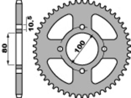 EK kettingkit 428 ZVX 15/45 – 132 schakels, PBR stalen achtertandwiel