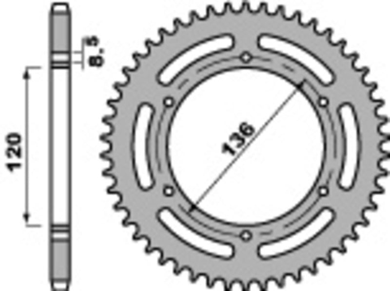 EK kettingkit 520 SRX2 15/39 – 110 schakels, PBR stalen achtertandwiel – art. 3066876