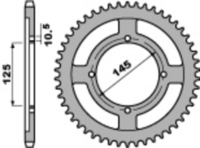 EK kettingkit 428 ZVX 16/59 – 146 schakels, PBR stalen achtertandwiel