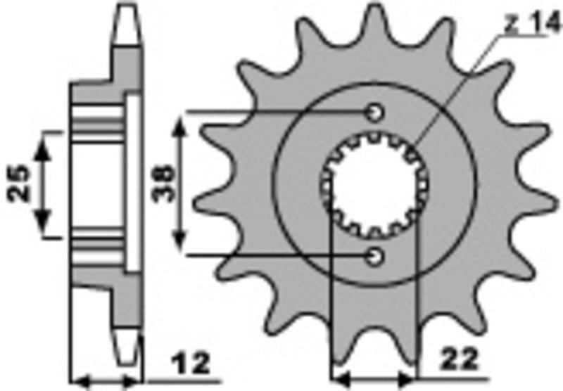 EK kettingkit 520 SRX2 15/38 – 106 schakels, PBR stalen achtertandwiel – art. 3066886