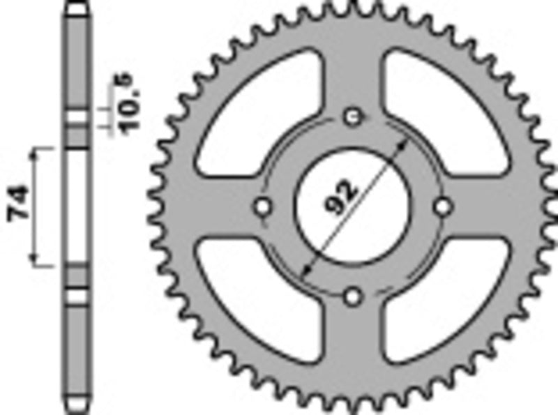 EK kettingkit 530 SRX2 16/39 – 102 schakels, PBR stalen achtertandwiel